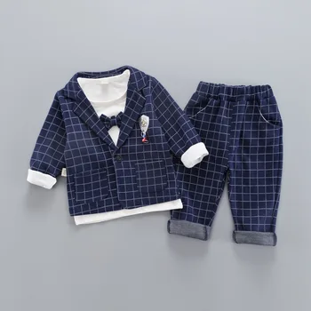 Bērniem Zēni labi audzināts Pleds Uzvalks Zēns Oficiālu Kāzu tērpi Bērniem Elegants Zēns Apģērbu Puse 3piece Komplekti