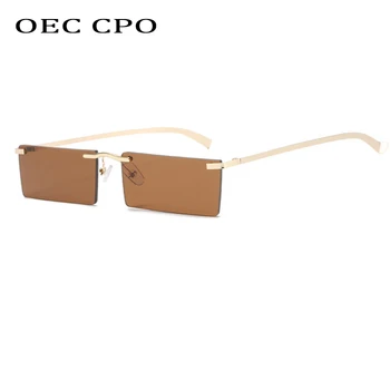 OEC CPO bez apmales Taisnstūrī, Saulesbrilles Sieviešu Vintage Zīmolu, Dizaineru, Saules Brilles Vīriešiem Kvadrātveida Briļļu Sieviešu UV400 Oculos De Sol O852