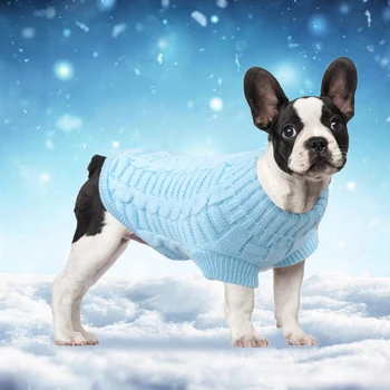 Cietā Kucēns Suns Džemperis Silts Ziemas Apģērbs Mazām Suņu Kostīmu Chihuahua Mētelis Adīšanas Izšūšanas Audums