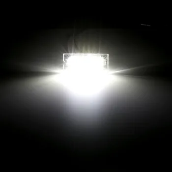 2 gabali Balto LED Skaits numura zīmju Apgaismojuma Led Lampa 18 LED 12V BMW E53 X5 no 1999. līdz 2003. gadam E83 X3 2003. - 2010. Gadam Auto Gaismas