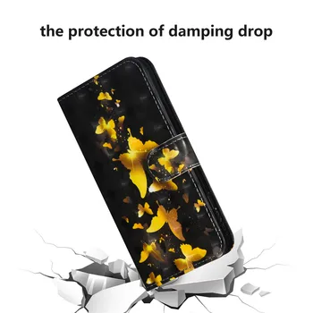 3D Flip Maciņš Ādas Gadījumā Samsung Galaxy A7 A750F 2018 A5 Līdz 2017. A6 A7 A8 A9 Plus 2018 A30 A50 M10 M20 Tālrunis Lietu Vāku