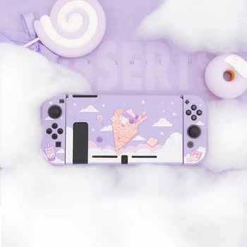 Geekshare Nintendo Slēdzi, Violeta Zvaigžņotām debesīm saldējums Kaķis Karikatūra Pasaku Līgas Atpakaļ Girp Shell TPU Mīksto CoverFor Nintend Slēdzis