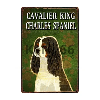 [ Kelly66 ] Suņi Great Dane Cavalier King Charles Spaniels Husky Metāla zīmju Mājas Dekori Bāra Sienas Mākslas Glezniecības 20*30 CM Izmērs DG-49