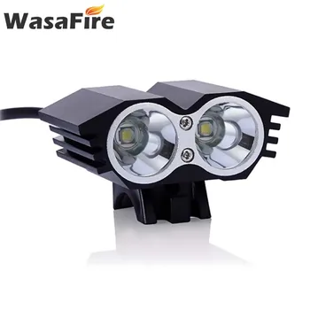 WassFire 3000 Lūmeni 2xT6 LED Velosipēda Priekšējais Gaismas Lukturis Ūdensnecaurlaidīgs Velo Lukturu 4 Veidu Drošības Nakts Velo Lukturīti