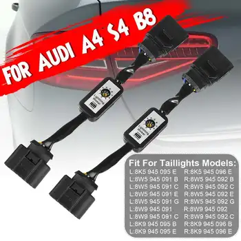 2 x Black Dynamic Pagrieziena Signāla Indikators LED Taillight Add-on Modulis kabeļvadu Harnes Audi A4 S4 B8 2010~2019 Astes Gaismas
