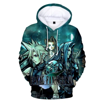 Labākais pārdevējs Hoodies Final Fantasy 7 3D Hoodies Vīriešu/sieviešu krekls Rudens Ziemas Harajuku Mens pelēkā vārna Modes Puloveru, lielo izmēru