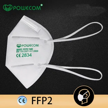 POWECOM FFP2 CE Apstiprināts Maskas, kas Nav vienreizējās lietošanas Drošības Aizsardzības Mutes Maska 95% Filtrēšanas Maska Purns FFP2 Galvas, Sejas maskas