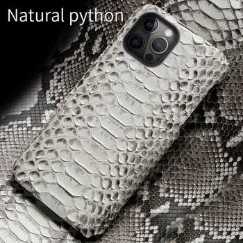 Python Īstas Ādas Tālrunis Lietā par iPhone 12 Pro Max Luksusa Aptver, iphone, 12 Pro 12 mini XR XS Max XR 8, Plus 11 pro