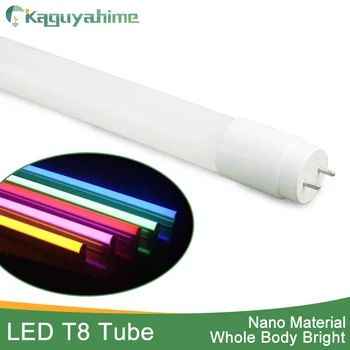 Kaguyahime RGB 360 Grādiem Spilgti LED Tube T8 Gaismas 220v 10w 60cm 2Feet LED T8 Dienasgaismas Lampa T8 Caurules Sarkanā, Zilā, Rozā, Zilā