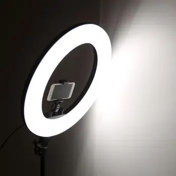 18 Collu Foto Studijas apgaismojumu LED Ring Light Tālruņa kameru lampas, Fotogrāfijas Aptumšojami Gredzenu Lampa Ar Statīvu Video,Grims