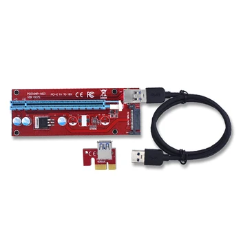 TISHRIC VER007S PCI Express PCIE PCI-E Stāvvadu Kartes 007 007S 1x, lai 16x Extender USB 3.0 Kabelis 15Pin SATA lai BTC ETH Raktuvju Strādnieks