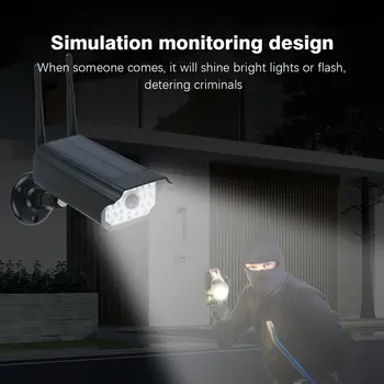 Saules LED Gaismas Lelli Drošības Kameru IP65 Waterproof PIR Kustības Sensors, Āra CCTV Viltus Uzraudzības Simulācijas Kameru New2020