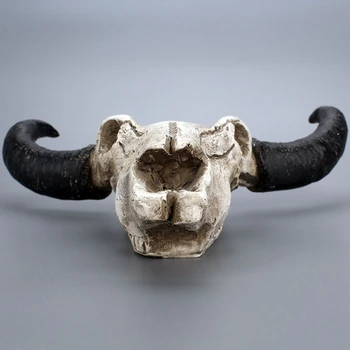 Ilgi Ragu Govs Galvaskausu Sienas Karājas Longhorn Vadīt 3D Radošo Dzīvnieku Skulptūru Mājas Sveķu Buļļa Ragu Figūriņas Amatniecības Rotājumi