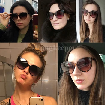 LongKeeper Cat Eye Saulesbrilles Sieviešu Vintage Slīpums Retro Brilles, Saules Brilles Sieviešu Modes Braukšanas Brilles UV400 Toņos