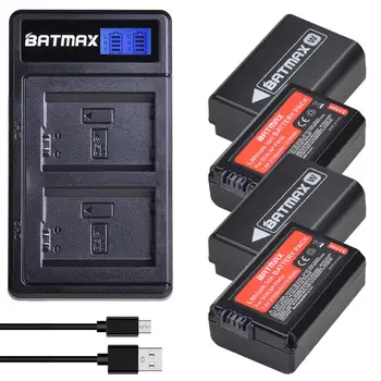 Batmax NP-FW50 NPFW50 2160mAh Kameru Baterijas +Jauns LCD Duālais Lādētājs Sony Alpha a6500 a6400 a6300 a7 7R a7R a7R II a7II NEX-3