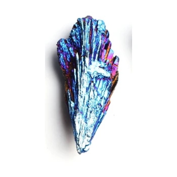 Zila Titāna Pārklājumu Melnā Turmalīna Zilā Pāva Spalvu Kulons Raw Akmens Minerālu Paraugiem, Dekoratīvie Amatniecība (Skrēja Forma)