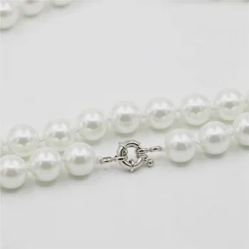 10mm Balta Dienvidu Korpusa Pērle Apaļas Lodītes Kaklarotu Stūre Aizdare Sieviešu Modes Rotaslietas Pieņemšanas Dizains Valentīna Diena Dāvanas