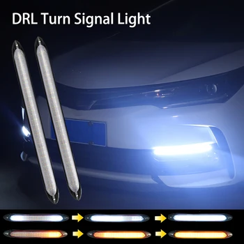 Auto LED DRL Dienas Gaitas Gaismas Ūdensizturīgs Universālo Auto Lukturu Braukšanas Balts/RGB Pagrieziena Signāla Dinamisko Dzeltena Lampiņa