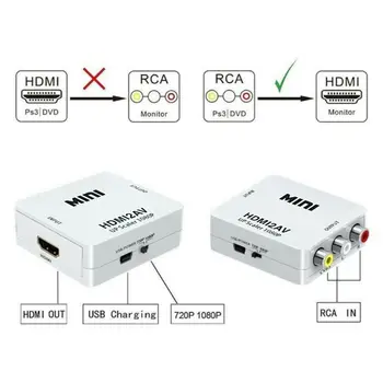 HDMI, RCA, Mini Kompozītu 1080P o Video AV CVBS Adapteris Pārveidotājs TV