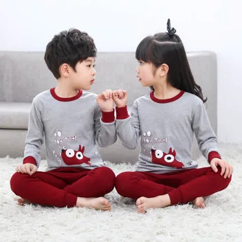 VIDMID bērnu, zēnu, meiteņu apģērba komplekts bērniem kokvilnas ziemas garām piedurknēm apģērbs, kostīmi pidžamas bērniem, zēns, meitene karikatūra pidžamu 4051. lpp.