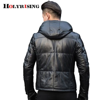 Holyrising īsta Aitādas ādas jaka, vīriešu mētelis, jaka kapuci ādas jaka silta vīriešu jaka 19402