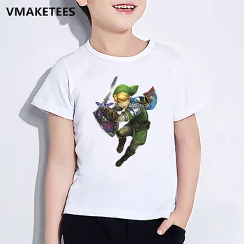 Bērniem Vasarā Meitenes un Zēni Smieklīgu T kreklu Bērnu Legend of Zelda Triforce Raksturs Print T-krekls Ikdienas Bērnu Apģērbu