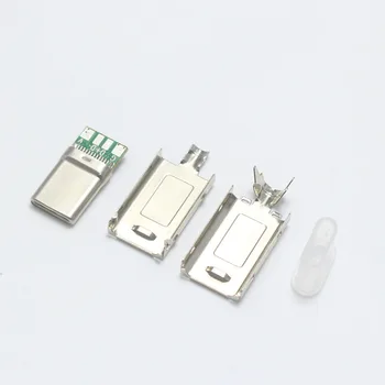 Sākotnējā 10Set USB 3.1 Tips-C / C Tipa Plug Double-sided spraudnis OTG datu pārraides Uzlādes Savienotājs OD 3.0mm2 Kabelis