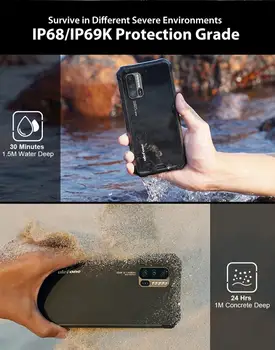 Ulefone Bruņas 7E IP68 Izturīgs Viedtālrunis, 4+128GB Ūdensizturīgs Mobilo Tālruni Android 9.0 Helio P90 Octa Core NFC 48MP Fotokameras Bezvadu