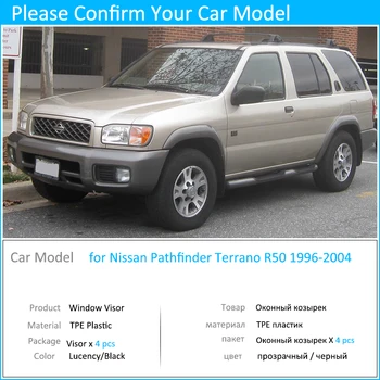 Par Nissan Pathfinder Terrano R50 1996~2004 Logu Sejsegu Ventilācijas Markīzes Lietus Aizsarga Nojumes Sānu Vāku Piederumi 1998 1999 2000