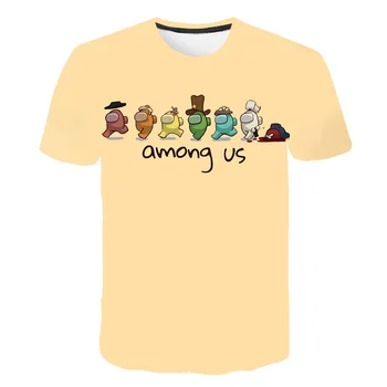 Kawaii 3D Video Spēli Starp Mums T-krekls Bērniem Anime Multfilmu Impostor Zēni&Meitenes Drēbes Gadījuma Unisex t-veida Topi ar Īsām Piedurknēm