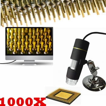 USB digitālā mikroskopa kamera, led elektroniskā elektronu Endoskopu 1000X brilles, lupas Palielināmo Stiklu, Galda Lupa Black Jaunas