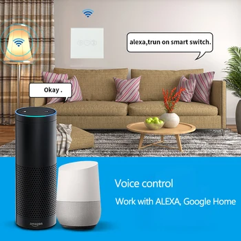 Tuya APP ES Touch Aizkaru Slēdzis Slēdža/aizkars ar AC motoru Wifi App tālvadības pults strādā ar Google Home Alexa Echo