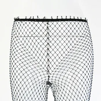 Zell&Dincht Dimantu Fishnet Sadalīt Seksīgas Bikses Sievietēm Dobi No Augsta Vidukļa Vasaras Sieviešu Bikses Beach Gadījuma Dāmas Bikses