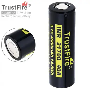 TrustFire 21700 3,7 V 40A 4000mAh 14.8 W, Li-ion Akumulators ar Drošības Vārsts, lai Lukturis / Velo Lukturi
