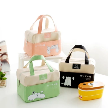 Jauno modes Sabiezējumu Karikatūra audekls pusdienas maisā, Siltuma izolācijas soma bērniem, ceļojumu gadījuma termo pārtikas piknika soma pusdienas kaste