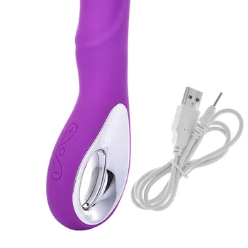 10 Frekvences Spēcīgu AV Silikona Vibrators G Spot Usb Uzlādes Vibrācijas Dildo Pieaugušo Rotaļlietas Vīriešu Masturbator Klitora Stimulators