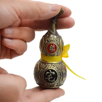 Ķīniešu Feng Shui Retro Krāsu Tai Chi Wu Lū Hu Lu Miniaturas Vara Sakausējuma Ķirbis Amuletu Mājas Dekorēšanas Aksesuāri Vintage M