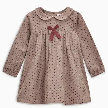 Maz maven bērniem meiteņu modes zīmola rudens bērnu kleita baby meiteņu drēbes Kokvilnas dot drukas toddler Lentes kleitas S0510