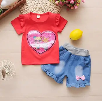 Bērnu meiteņu apģērba komplekts vasaras jaundzimušo bērnu modes topi +īss 2gab apģērbu komplekts toddler meitenes vasaras apģērbs komplekti