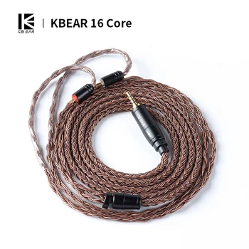 KBEAR 16 Core Tīra Vara Kabeļu Modernizētas 3.5/2.5/4.4 mm HIFi Austiņas Kabelis Ar MMCX/2PIN/QDC Par KZ ZS10 ZSN AS12 AS16 ZSX C10