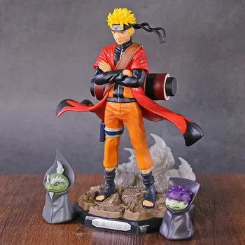 Naruto Shippuden Uzumaki Naruto Sennin Režīmā ar Shima Fukasaku PVC Attēls Kolekcionējamus Modeļa Rotaļlietu Brinquedos Figurals