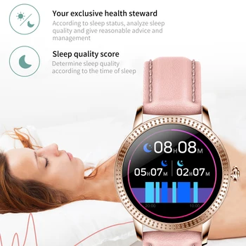 ESEED 2020. GADAM CF18P Sievietes Smart Skatīties 1.08 ar skārienekrānu IP67 Waterproof Sirdsdarbības Ātrums, asinsspiediens Smartwatch Android, IOS PK NY12